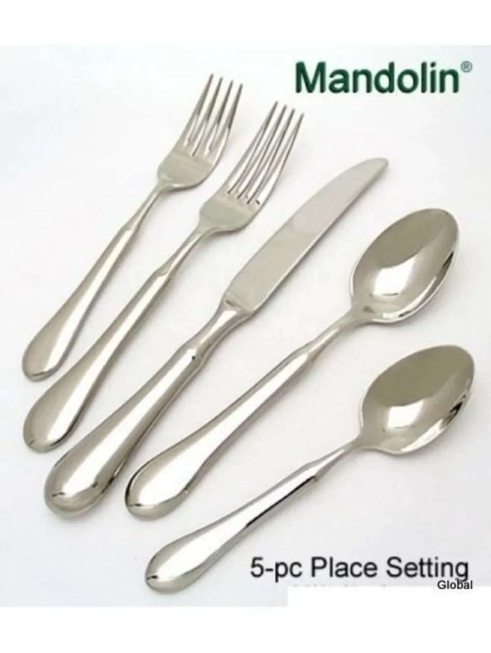 New Yamazaki Mandolin Glossy Stainless Steel 5 pc placesetting